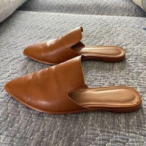 Madewell Gemma Mule Flats in English Saddle Leather British Tan.